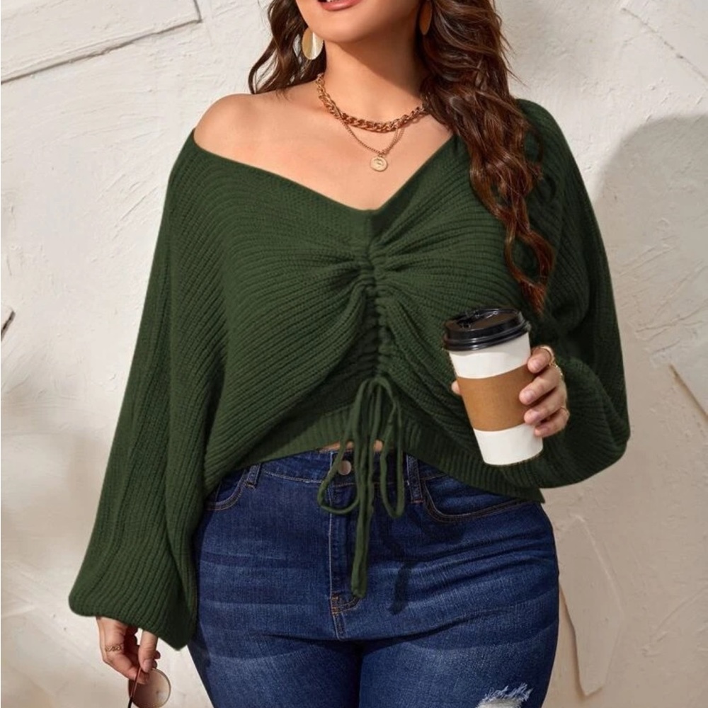 Green plus size sweater size 2x
